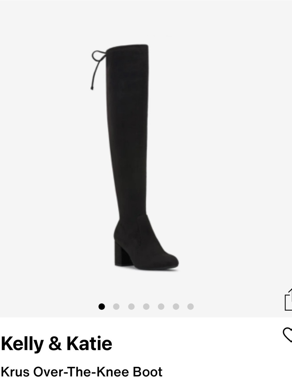 Kelly & Katie Black Over-The-Knee Block Heel Boot